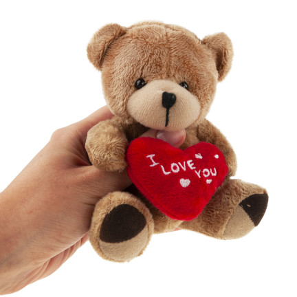 TG75260  BRĄZOWY MIŚ WALENTYNKI MIKOŁAJKI SERCE I LOVE YOU PLUSZAK