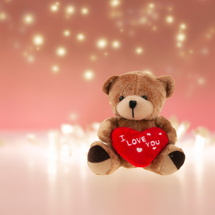 TG75260  BRĄZOWY MIŚ WALENTYNKI MIKOŁAJKI SERCE I LOVE YOU PLUSZAK
