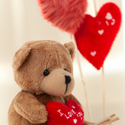 TG75260  BRĄZOWY MIŚ WALENTYNKI MIKOŁAJKI SERCE I LOVE YOU PLUSZAK