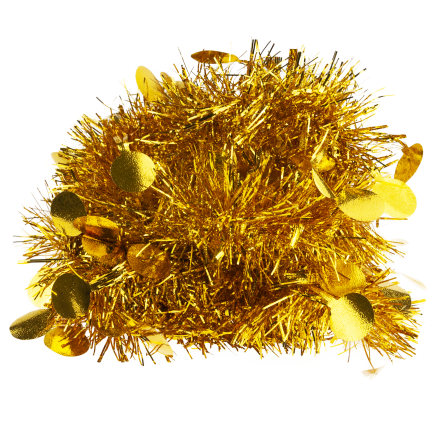 TG76142-2 ŁAŃCUCH CHOINKOWY SZNUR GIRLANDA ŚWIĄTECZNA ZŁOTY Z OZDOBAMI