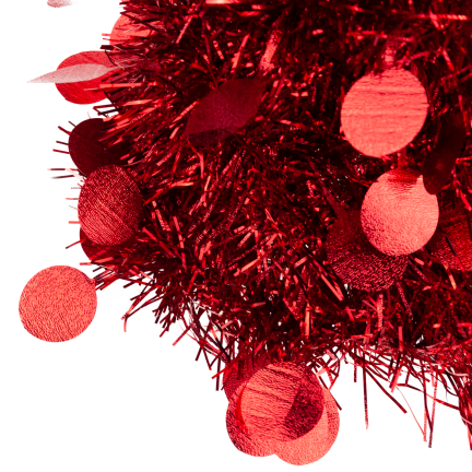 TG76142-3 ŁAŃCUCH CHOINKOWY SZNUR GIRLANDA ŚWIĄTECZNA CZERWONY Z OZDOBAMI