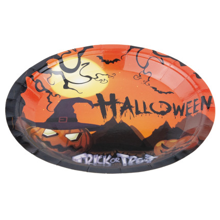 TG76538 TALERZYKI HALLOWEEN TALERZ MAŁY 10SZT PAPIEROWE JEDNORAZOWE DYNIE STRASZNE IMPREZA