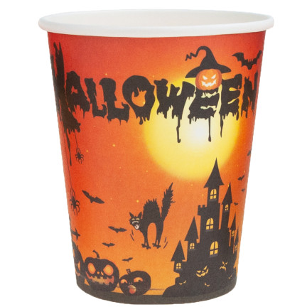 TG76539 KUBKI HALLOWEEN 10SZT KUBECZKI PAPIEROWE JEDNORAZOWE DYNIA KOT IMPREZA