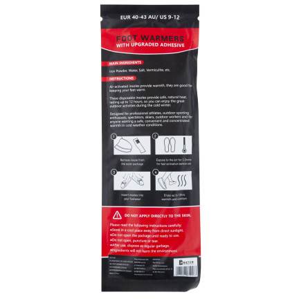 TG77588 OGRZEWACZ WKŁADKA DO BUTÓW 40-43 PODGRZEWACZ DO STÓP NÓG CHEMICZNE HOT PACK