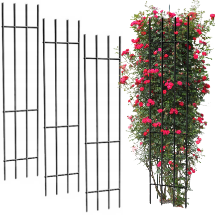 TG77602 Pergola ogrodowa metalowa, podpora do roślin róż kwiatów, kratka zestaw 3szt.