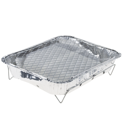 TG77664 Grill jednorazowy, grill turystyczny, tacka podpałka, ruszt na działkę, BBQ piknik