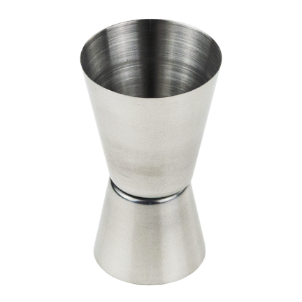 TG77668 MIARKA BARMAŃSKA DWUSTRONNA KIELISZEK METALOWY 25/50ML