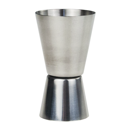 TG77668 MIARKA BARMAŃSKA DWUSTRONNA KIELISZEK METALOWY 25/50ML
