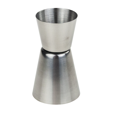 TG77668 MIARKA BARMAŃSKA DWUSTRONNA KIELISZEK METALOWY 25/50ML