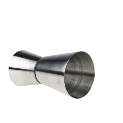 TG77668 MIARKA BARMAŃSKA DWUSTRONNA KIELISZEK METALOWY 25/50ML
