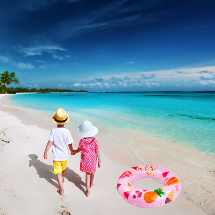TG77797 KOŁO DMUCHANE DO PŁYWANIA KÓŁKO PLAŻOWE NA BASEN RÓŻOWE
