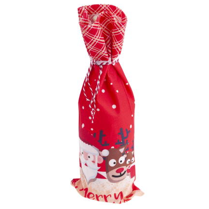 TG78760 POKROWIEC NA BUTELKĘ WORECZEK OPAKOWANIE ETUI ŚWIĄTECZNE MIKOŁAJKI
