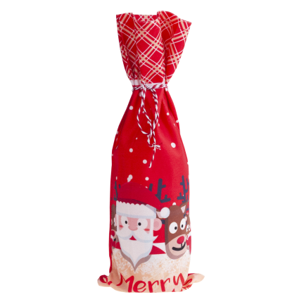 TG78760 POKROWIEC NA BUTELKĘ WORECZEK OPAKOWANIE ETUI ŚWIĄTECZNE MIKOŁAJKI