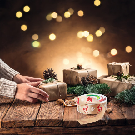 TG78795-1 WSTĄŻKA TASIEMKA KOKARDKA KOKARDA PAKOWANIE  PREZENTU