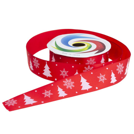 TG78795-2 WSTĄŻKA ŚWIĄTECZNA TASIEMKA KOKARDKA RENIFER PAKOWANIE  PREZENTU