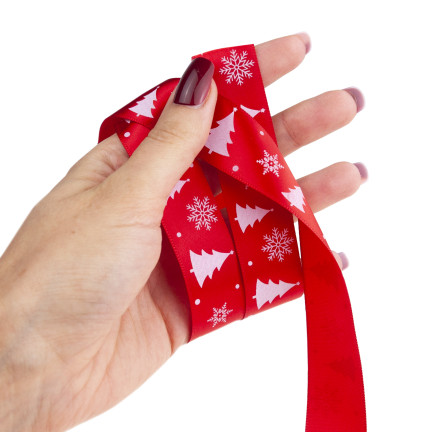 TG78795-2 WSTĄŻKA ŚWIĄTECZNA TASIEMKA KOKARDKA RENIFER PAKOWANIE  PREZENTU