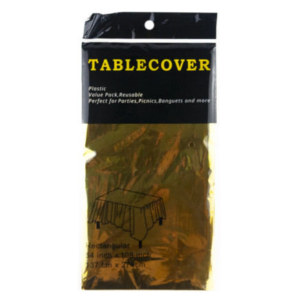 Obrus świąteczny, foliowy, złoty, błyszczący, dekoracje stołu, 137×274 cm