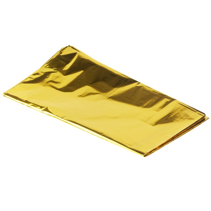 Obrus świąteczny, foliowy, złoty, błyszczący, dekoracje stołu, 137×274 cm