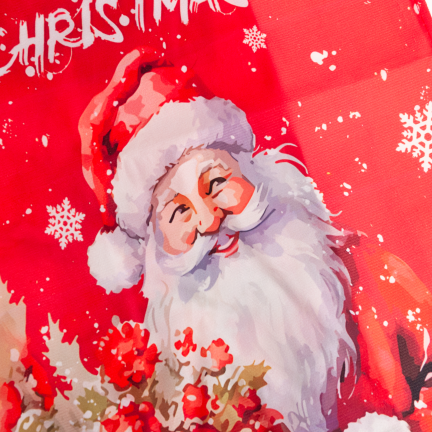 Bieżnik świąteczny, obrus, na stół, z Mikołajem, czerwony, 180x33cm