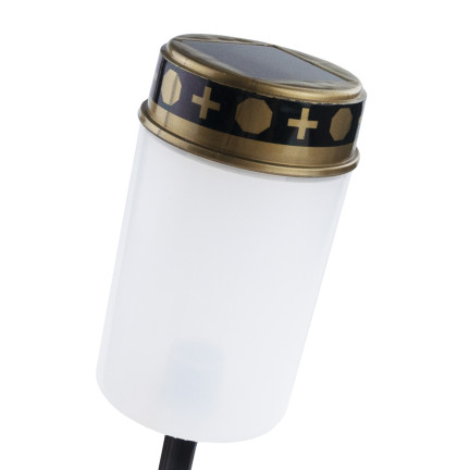 TG80339-1 ZNICZ SOLARNY LED LAMPION NA GRÓB STATUETKA NA CMENTARZ CIEPŁE ŚWIATŁO