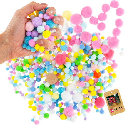 TG80413 POMPONY kreatywne POM POM ARTS  DEKORACYJNE DIY HAND MADE 450SZT