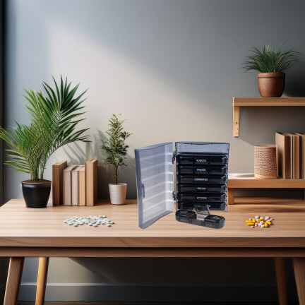 Pojemnik organizer na leki, pudełko na tabletki, 7dni, tydzień, 3 pory, etui tygodniowe