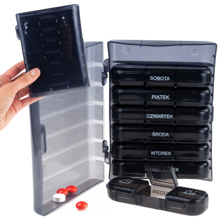 Pojemnik organizer na leki, pudełko na tabletki, 7dni, tydzień, 3 pory, etui tygodniowe