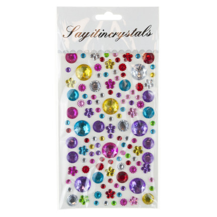 TG80422 KRYSZTAŁKI SAMOPRZYLEPNE KWIATKI DŻETY CYRKONIE DIAMENCIKI DIY