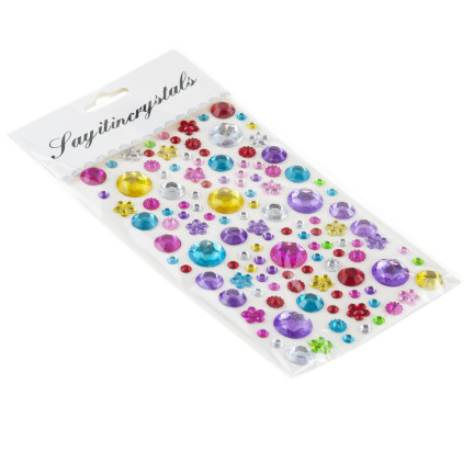 TG80422 KRYSZTAŁKI SAMOPRZYLEPNE KWIATKI DŻETY CYRKONIE DIAMENCIKI DIY
