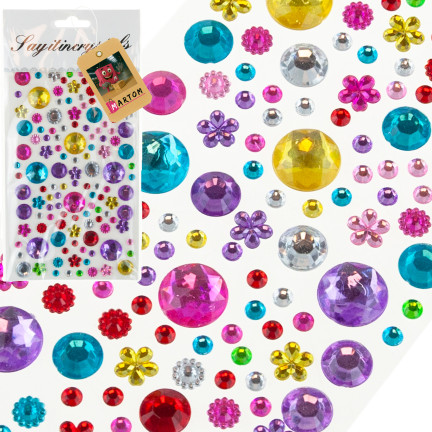 TG80422 KRYSZTAŁKI SAMOPRZYLEPNE KWIATKI DŻETY CYRKONIE DIAMENCIKI DIY