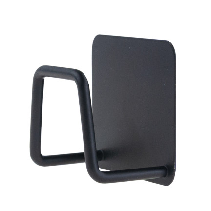 Organizer na gąbkę kuchenną, uchwyt ścienny do zlewu, wieszak, czarny, z taśmą klejącą