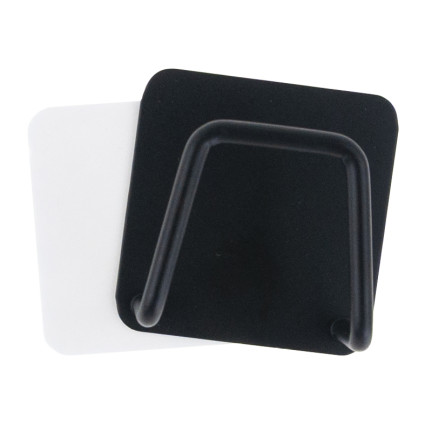 Organizer na gąbkę kuchenną, uchwyt ścienny do zlewu, wieszak, czarny, z taśmą klejącą