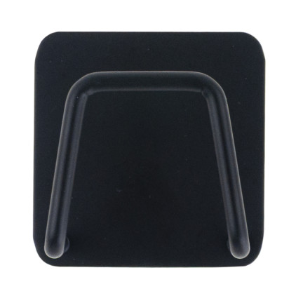 Organizer na gąbkę kuchenną, uchwyt ścienny do zlewu, wieszak, czarny, z taśmą klejącą