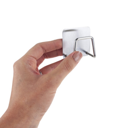 Organizer na gąbkę kuchenną, uchwyt ścienny do zlewu, wieszak, srebrny, z taśmą klejącą