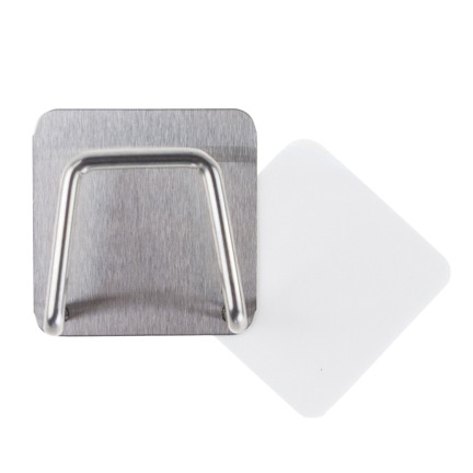 Organizer na gąbkę kuchenną, uchwyt ścienny do zlewu, wieszak, srebrny, z taśmą klejącą