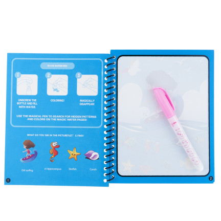 Kolorowanka wodna, malowanka na wodę, z pisakiem, ze zwierzątkami