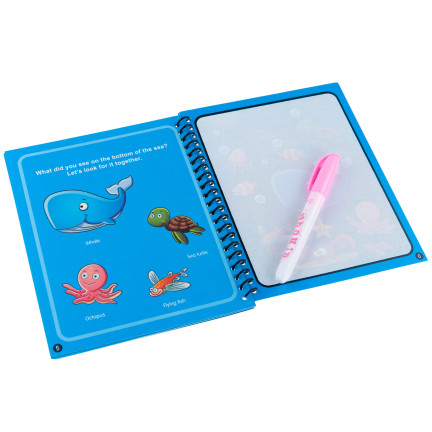 Kolorowanka wodna, malowanka na wodę, z pisakiem, ze zwierzątkami