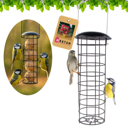TG80441 KARMNIK DLA PTAKÓW METALOWY KOSZYK NA KULE KULKI TŁUSZCZOWE KARMĘ BALKON