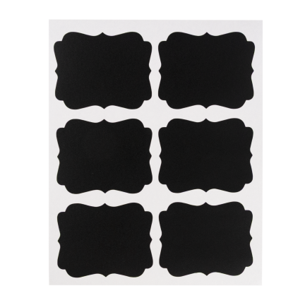 TOT2905 KOMPLET 18 NAKLEJEK NA SŁOIK 6,5x5,5CM +KREDA NAKLEJKI
