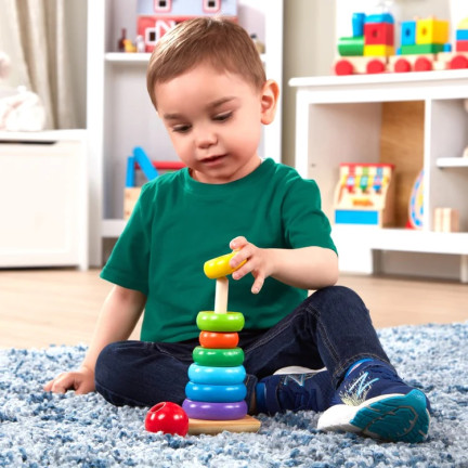 TG50038 PIRAMIDKA SORTER Montessori WIEŻA KLOCKI DREWNIANE