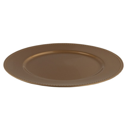 VEN8533 PODTALERZ TALERZ OKRĄGŁY ZŁOTY ZE ZDOBIENIEM 33CM PATERA