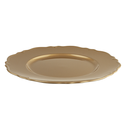 VEN8571 PODTALERZ ZŁOTY TALERZ ŚWIĘTA WESELE ZASTAWA 33X33X2CM