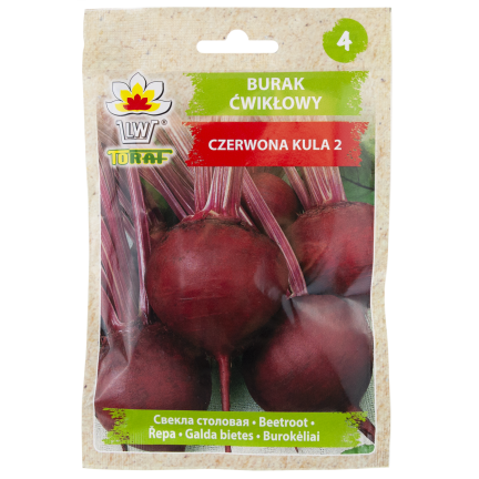W0012 BURAK ĆWIKŁOWY CZERWONA KULA 2 10G NASIONA BURAKA CZERWONEGO