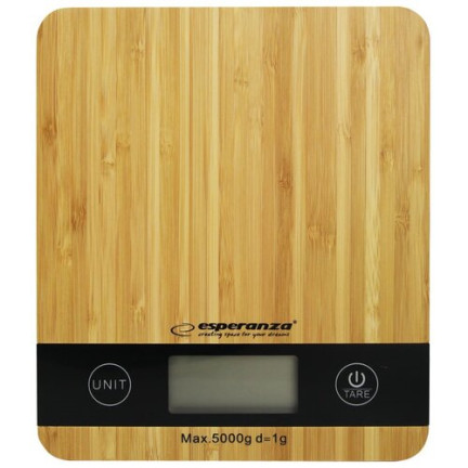 ES39 BAMBO CYFROWA WAGA KUCHENNA DO 5kg DREWNIANA