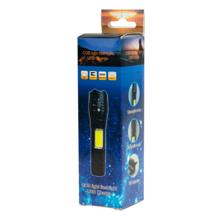 XA047 LATARKA TAKTYCZNA KIESZONKOWA LED ZOOM USB COBE