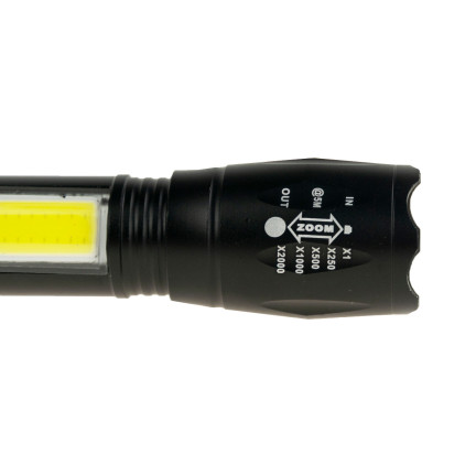 XA047 LATARKA TAKTYCZNA KIESZONKOWA LED ZOOM USB COBE