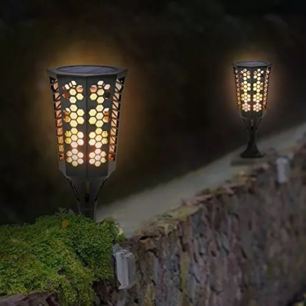 TG67269 Lampa solarna, pochodnia LED 3w1, wbijana latarnia, kinkiet, latarenka
