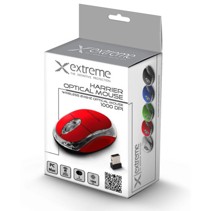 XM105R EXTREME MYSZ BEZPRZEWODOWA 2.4GHZ 3D OPTYCZNA USB HARRIER CZERWONA