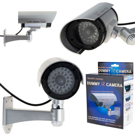 ZW70 KAMERA ATRAPA IR LED MONITORING KAMERA ZEWNĘTRZNA ŚCIENNA Z DIODĄ MIGAJĄCA