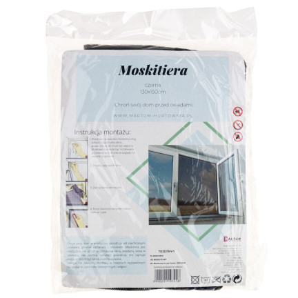 ZZ80 MOSKITIERA SIATKA NA OKNO OWADY 130x150 +RZEP CZARNA PRZECIW OWADOM KOMAROM
